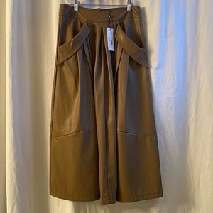 Molly Bracken Faux leather midi skirt